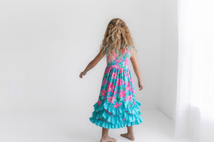 Tropical 3 Ruffle Dress