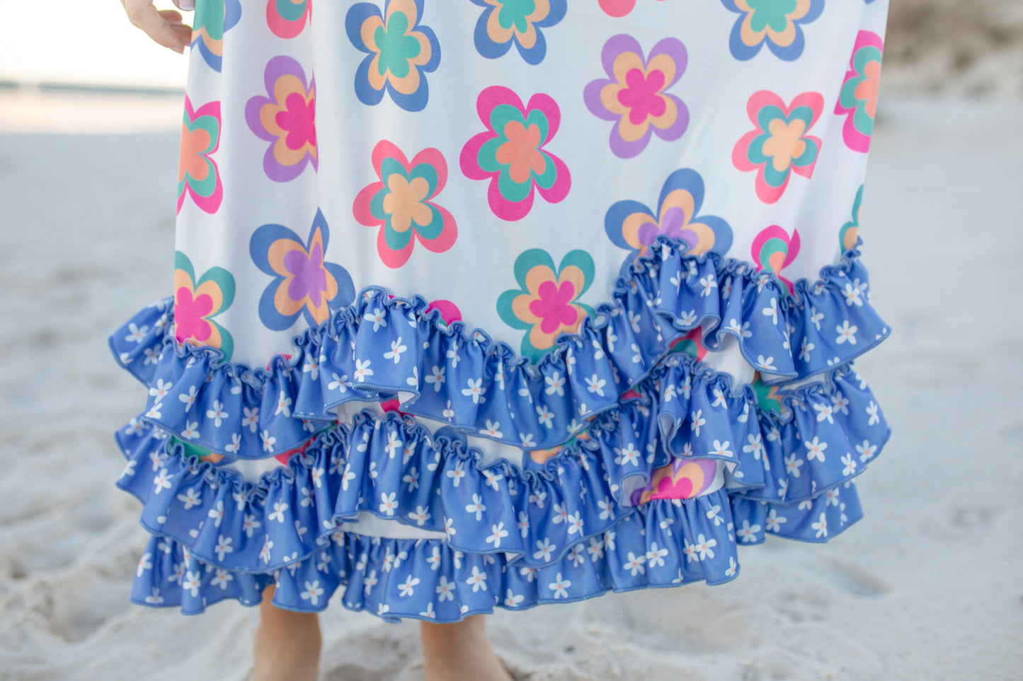 3 Tiered Periwinkle Flower Dress