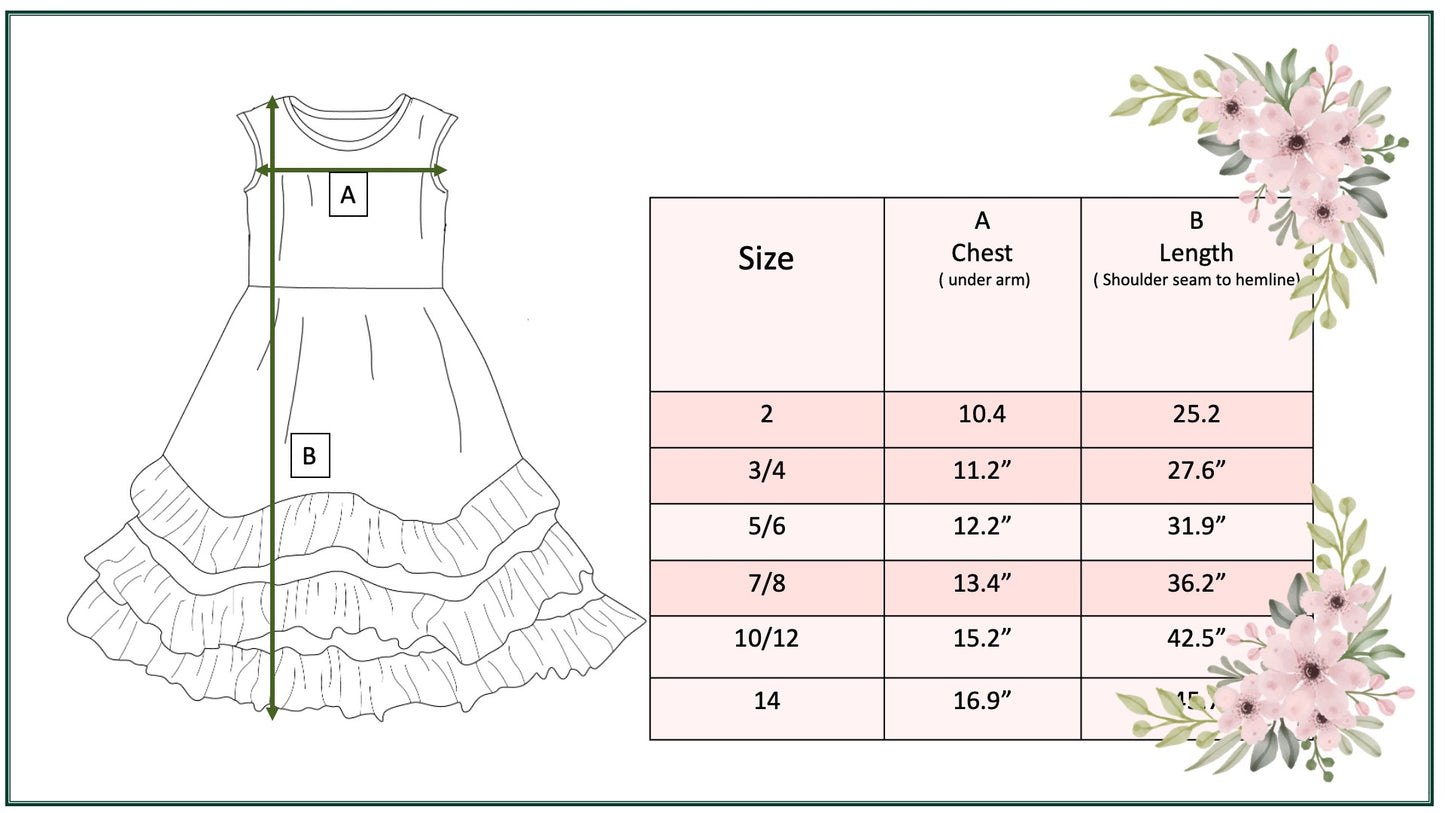 Tropical 3 Ruffle Dress