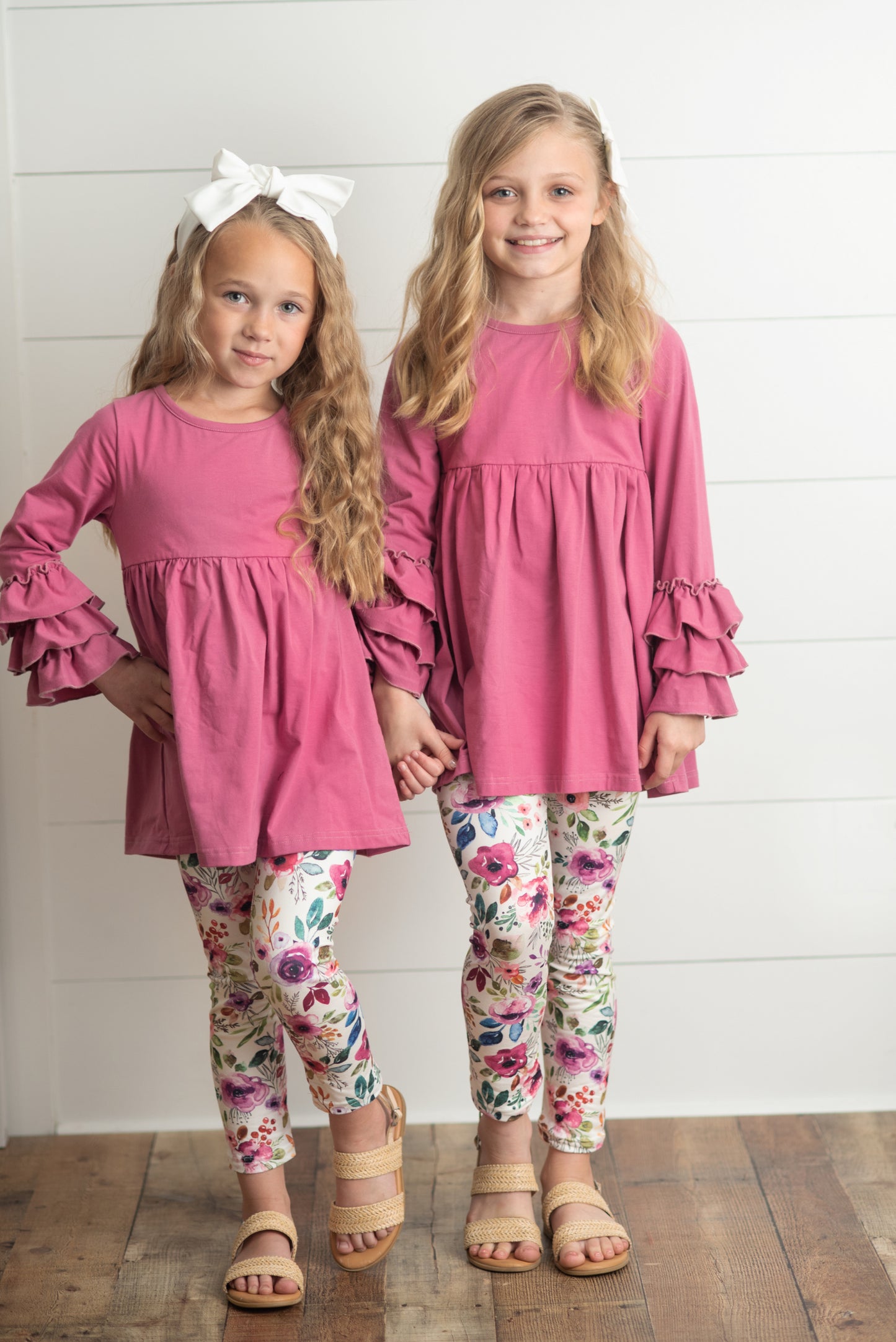 Floral 3 Ruffles Shirt Set