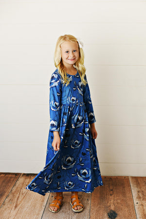 Blue Rose Maxi Dress