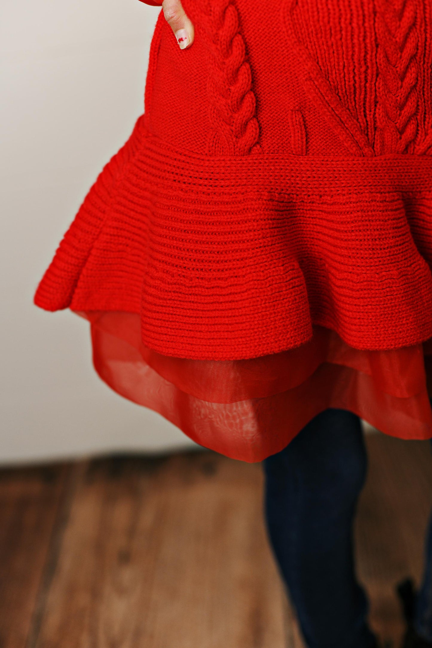 Red Skirted Sweater