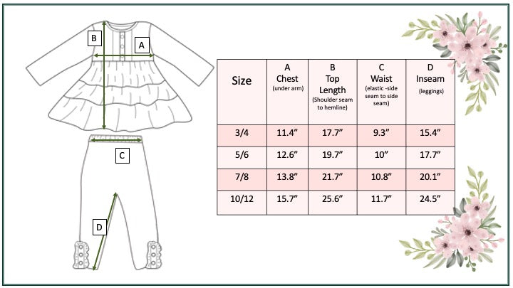 3 Tiered Sand Floral Pant Set