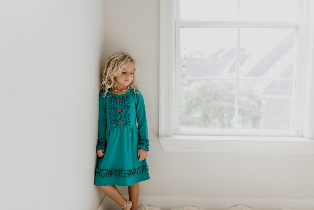 Solid Teal Dress