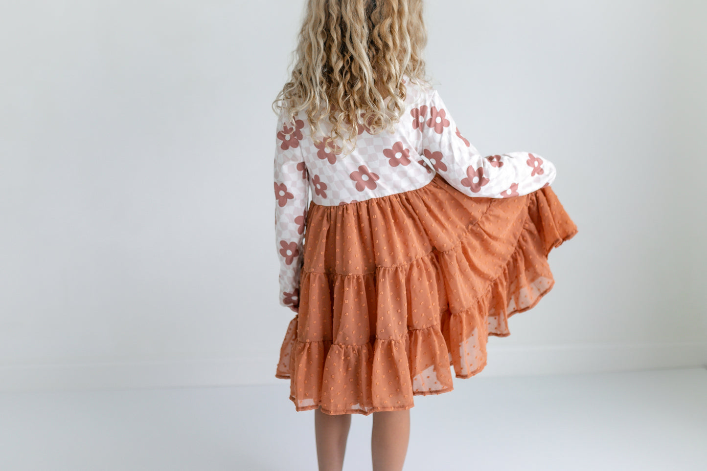 Taupe Swiss Dot Tulle Dress