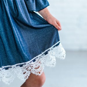 Jean Dress with White Lace