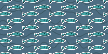 Blue Fish Baby Gown