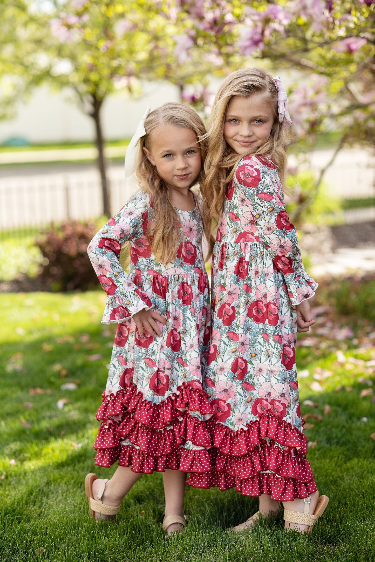 Burgundy 3 Ruffle Dress