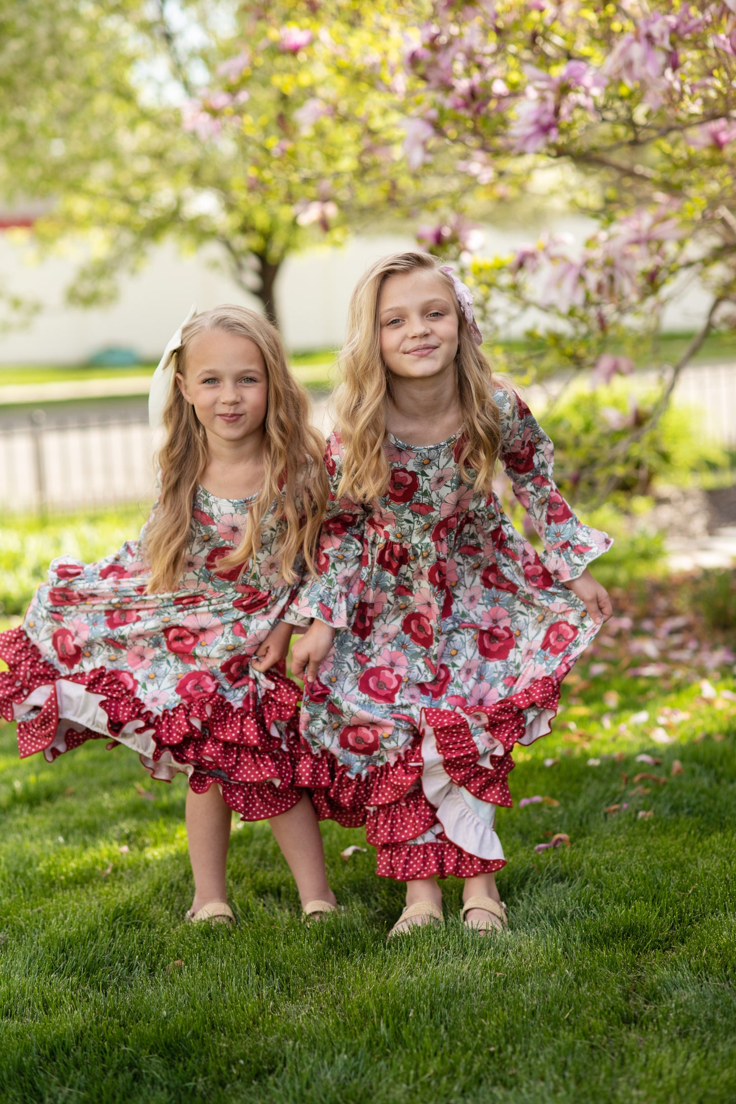 Burgundy 3 Ruffle Dress