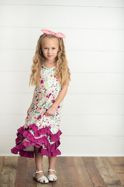 Plum 3 Ruffle Dress