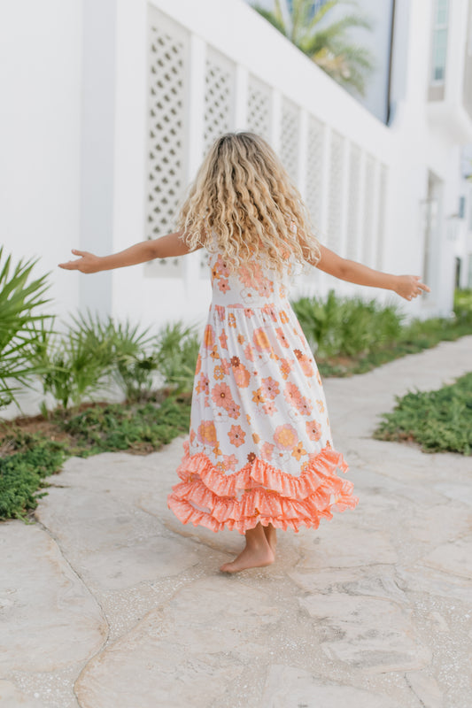 3 Tiered Terra Cotta Ruffles Dress