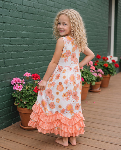 3 Tiered Terra Cotta Ruffles Dress