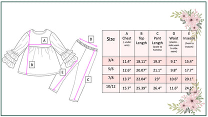 Annie Winter Meadow 3 Ruffles Shirt Pant Set