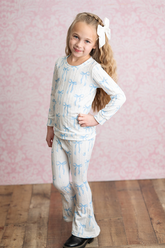 Blue Bow Coquette Lounge Set