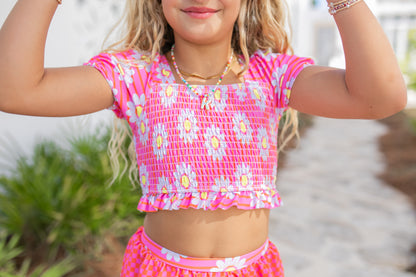 Abby Pink Daisy Swimsuit
