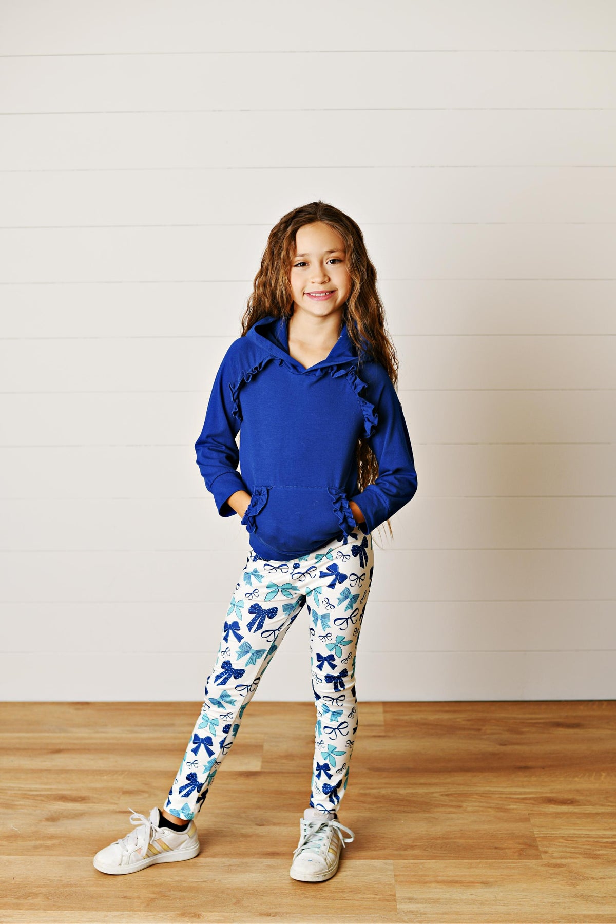 Annie Blue Bow Hooded Pant Set