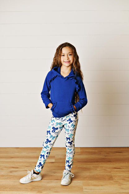 Annie Blue Bow Hooded Pant Set