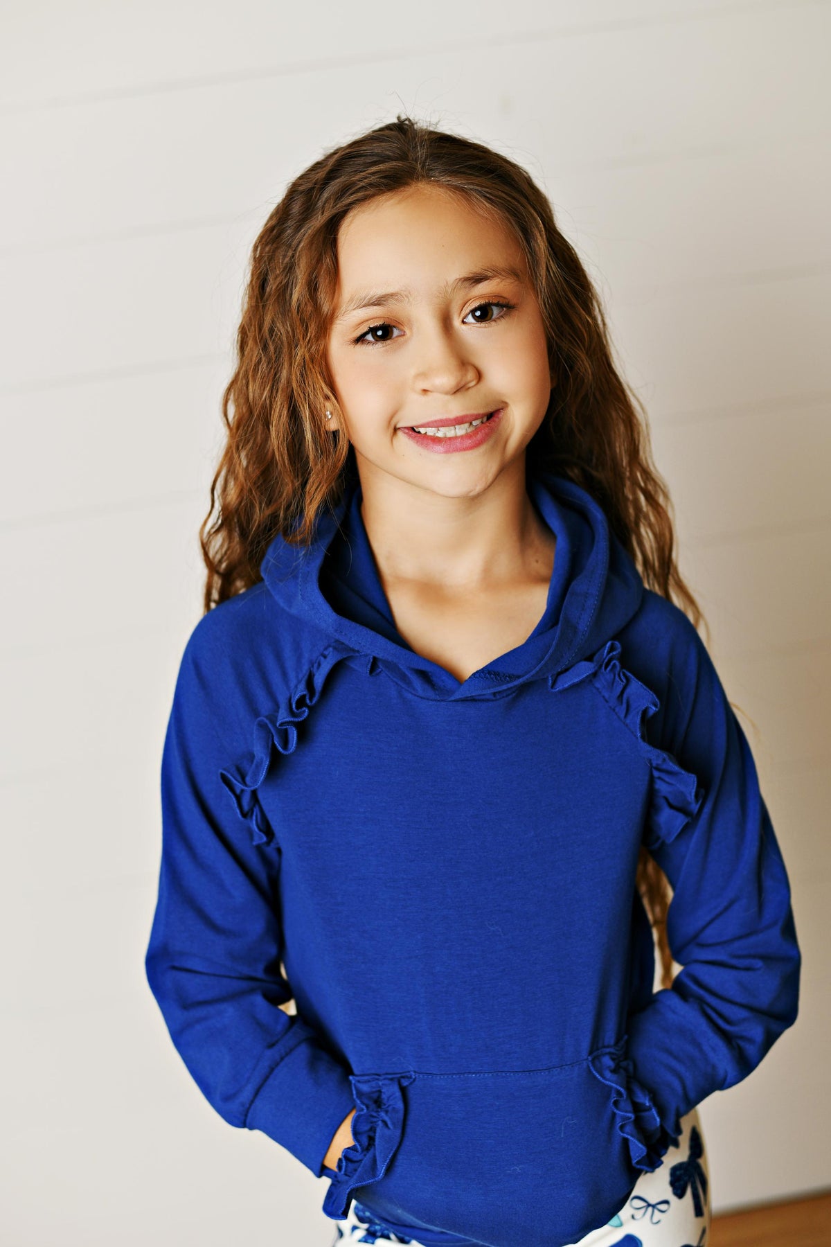 Annie Blue Bow Hooded Pant Set