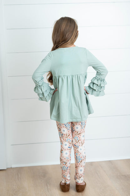 Annie Winter Meadow 3 Ruffles Shirt Pant Set