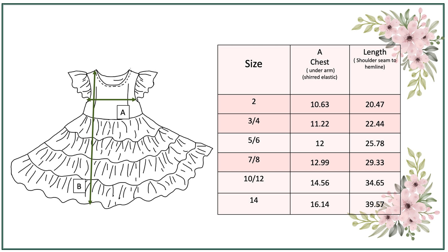 Ava Twirl Lt. Pink Floral Tiered Dress