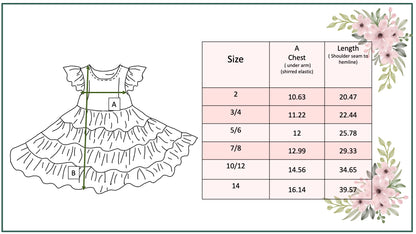 Ava Twirl Lt. Pink Floral Tiered Dress