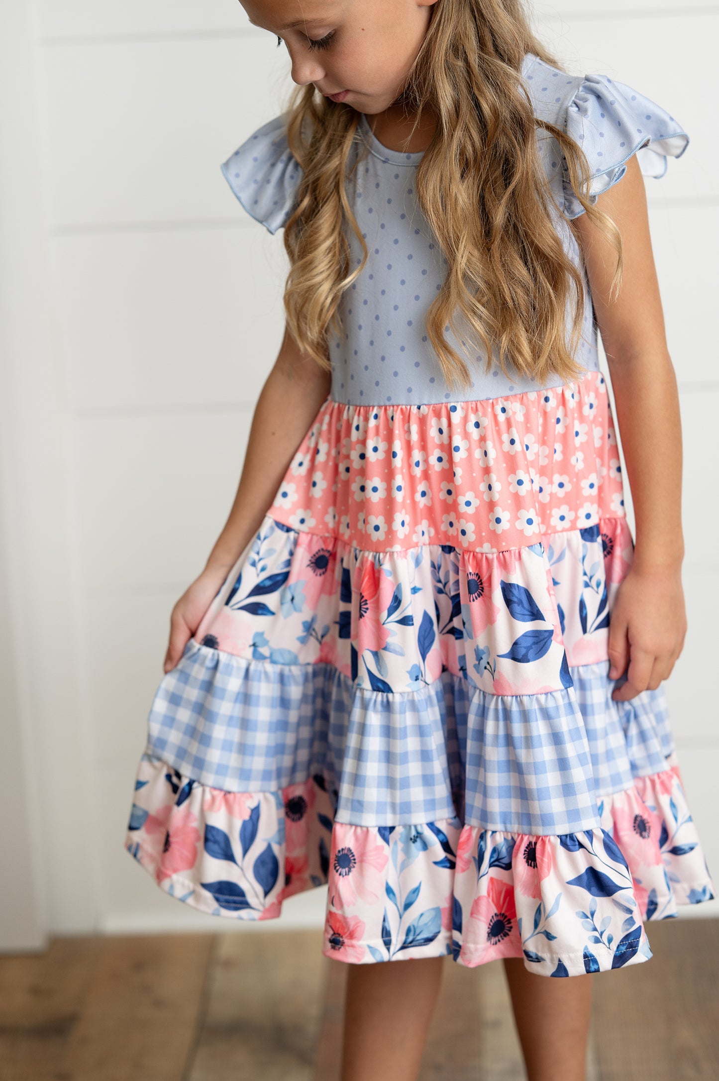 Ava Periwinkle Tiered Dress