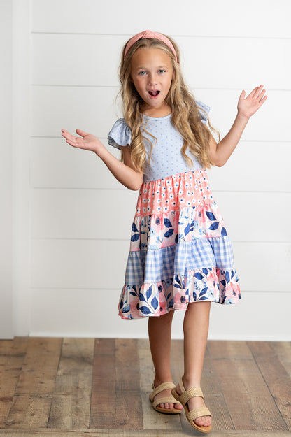 Ava Periwinkle Tiered Dress