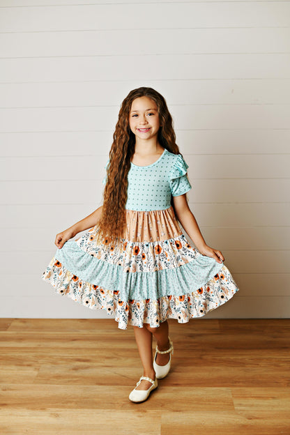 Ava Teal Twirl Dress