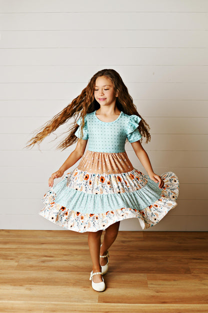 Ava Teal Twirl Dress