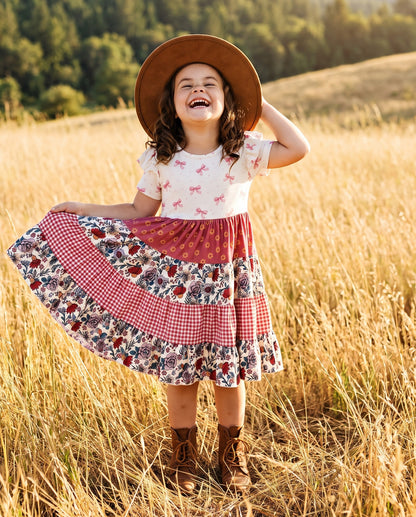 Ava Twirly Petals Bow Dress