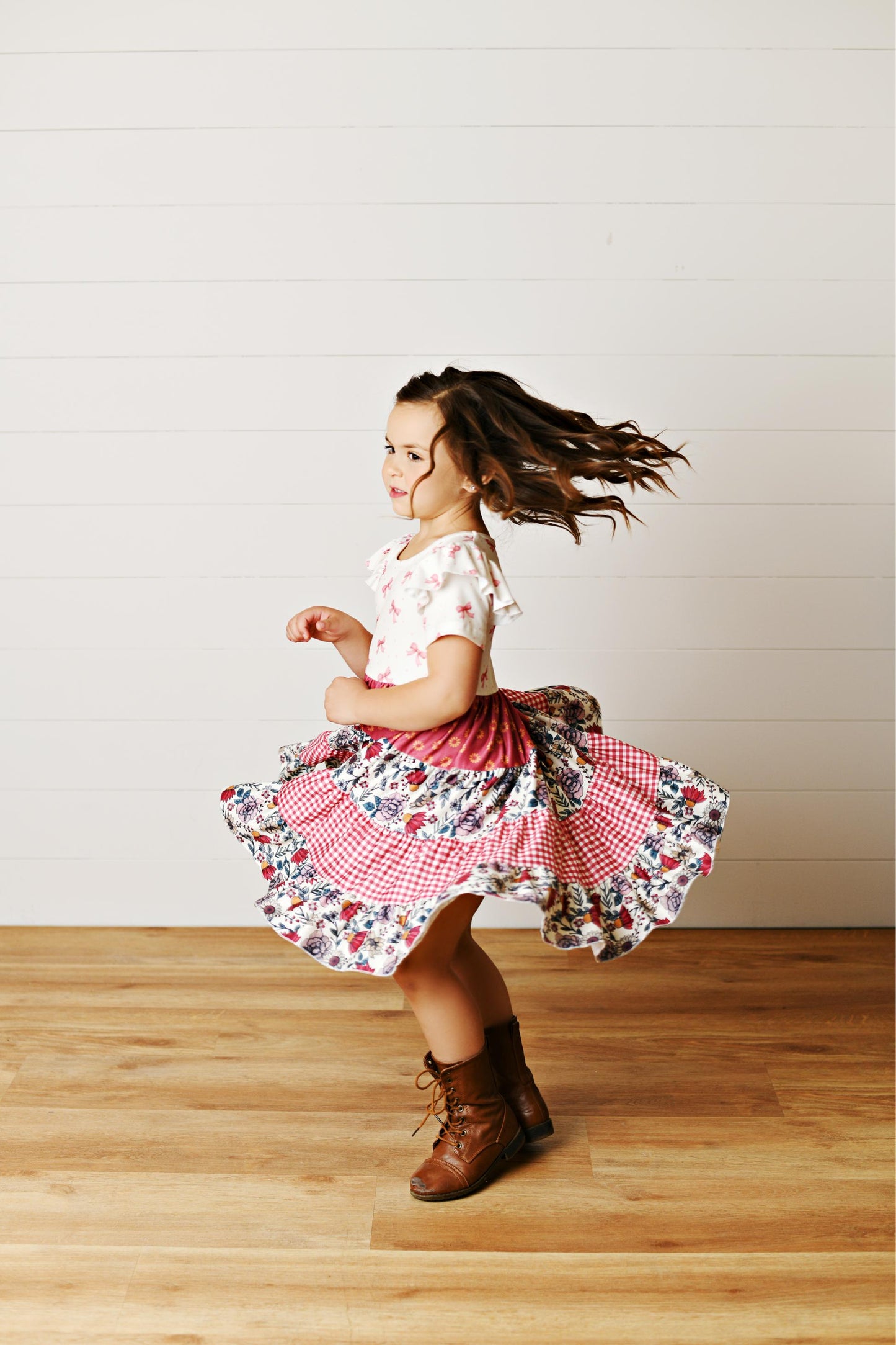 Ava Twirly Petals Bow Dress