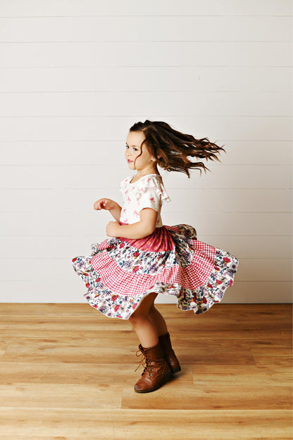 Ava Twirly Petals Bow Dress