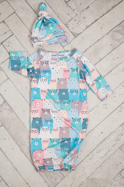 Bear Row Baby Gown