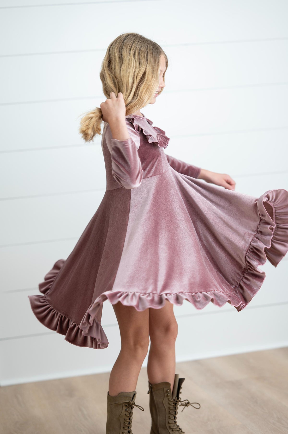 Booke Rosy Dusk Velvet Twirl Dress