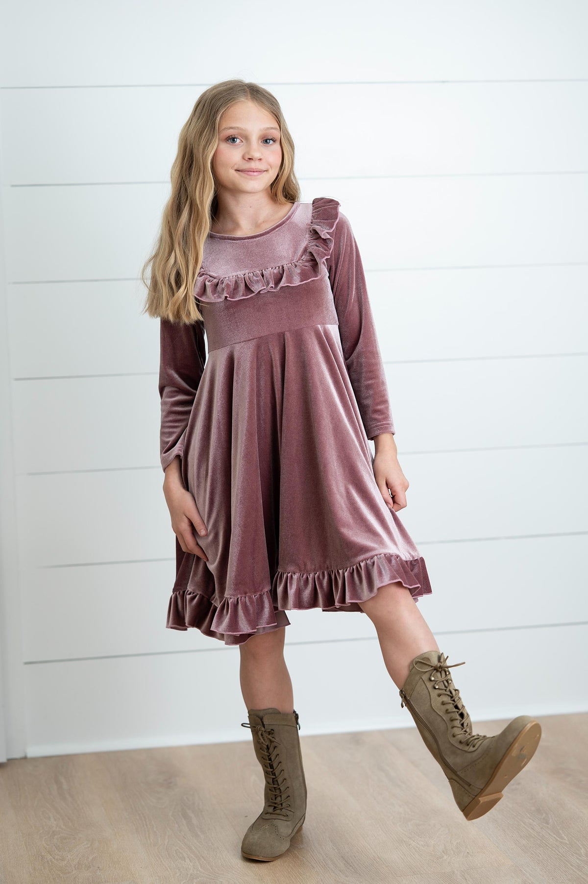 Booke Rosy Dusk Velvet Twirl Dress