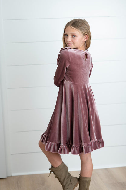 Booke Rosy Dusk Velvet Twirl Dress