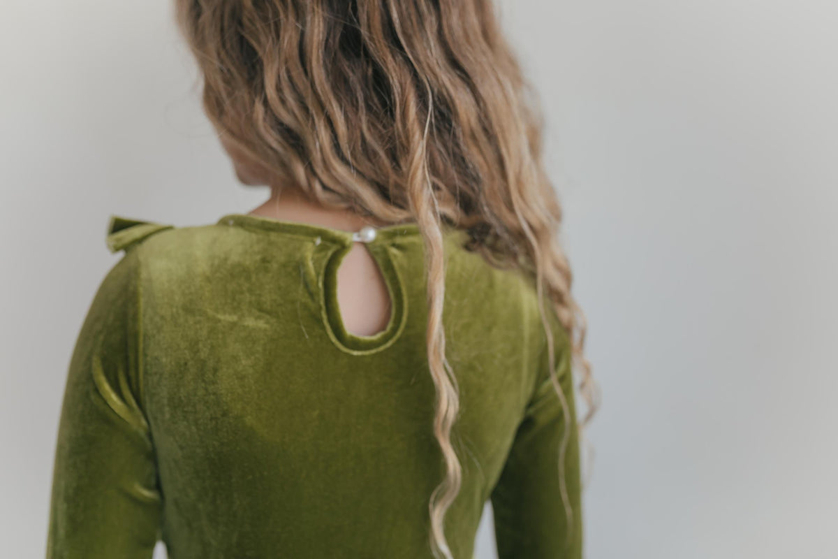 Brooke Green Fir Velvet Twirl Dress