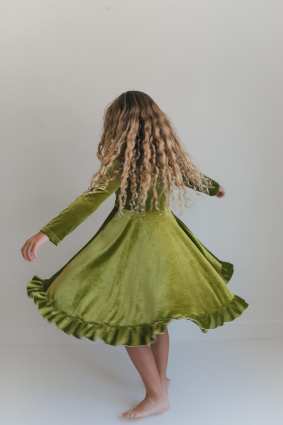 Brooke Green Fir Velvet Twirl Dress
