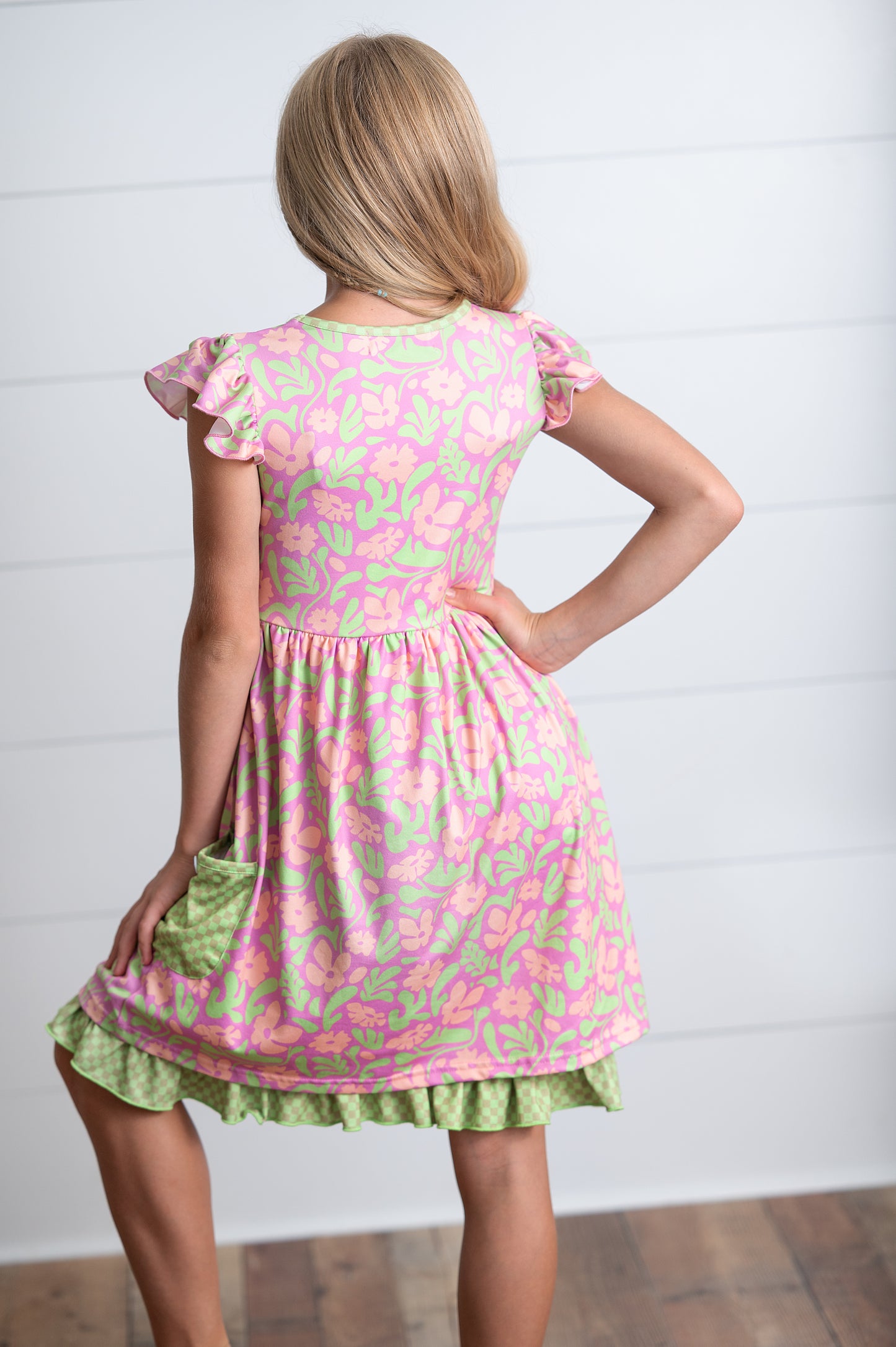Camila Green Floral Pocket Dress