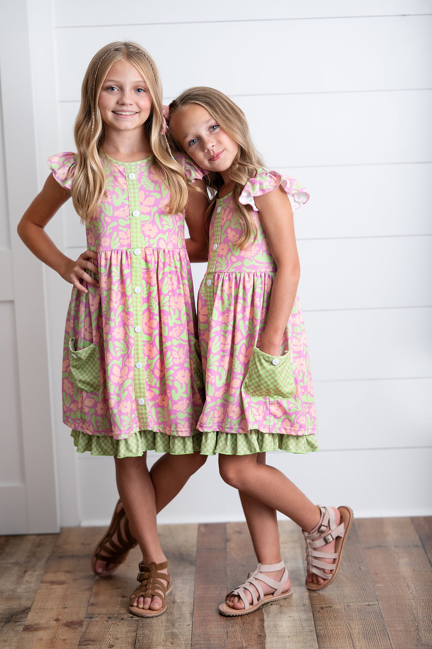 Camila Green Floral Pocket Dress