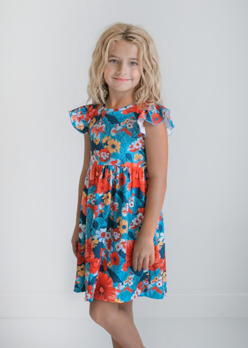 Coral Floral Claire Dress