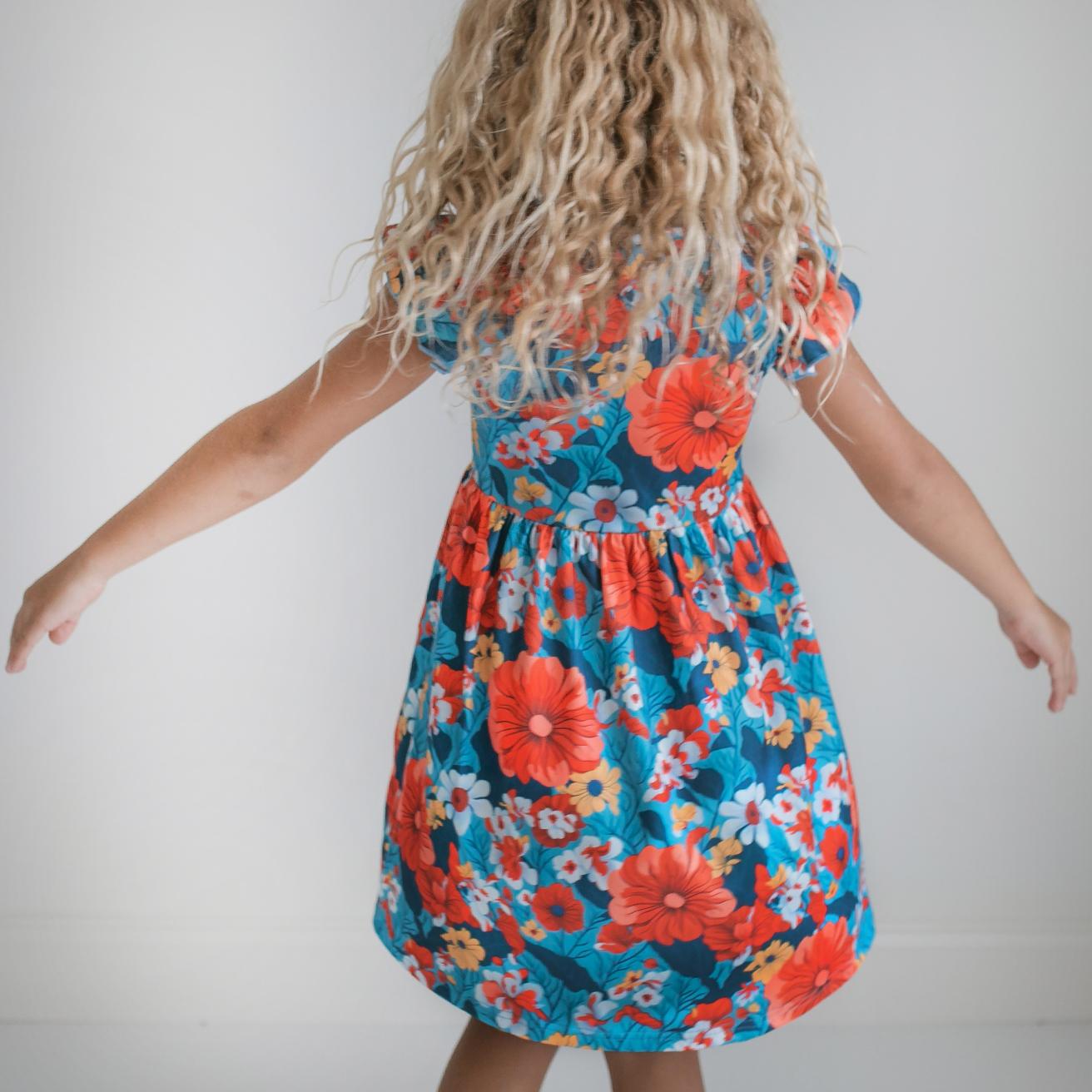 Coral Floral Claire Dress