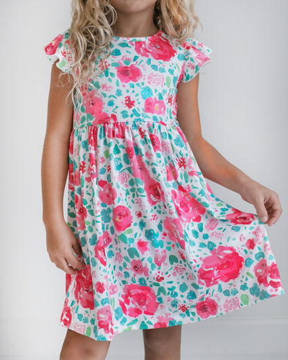 Pink Floral Claire Dress