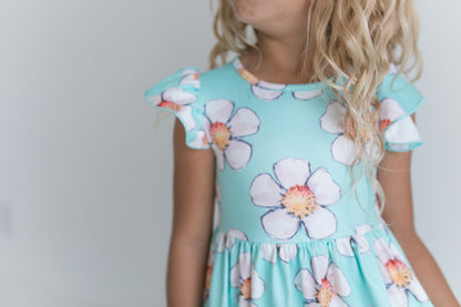 Claire Mint Floral Dress