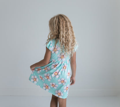 Claire Mint Floral Dress