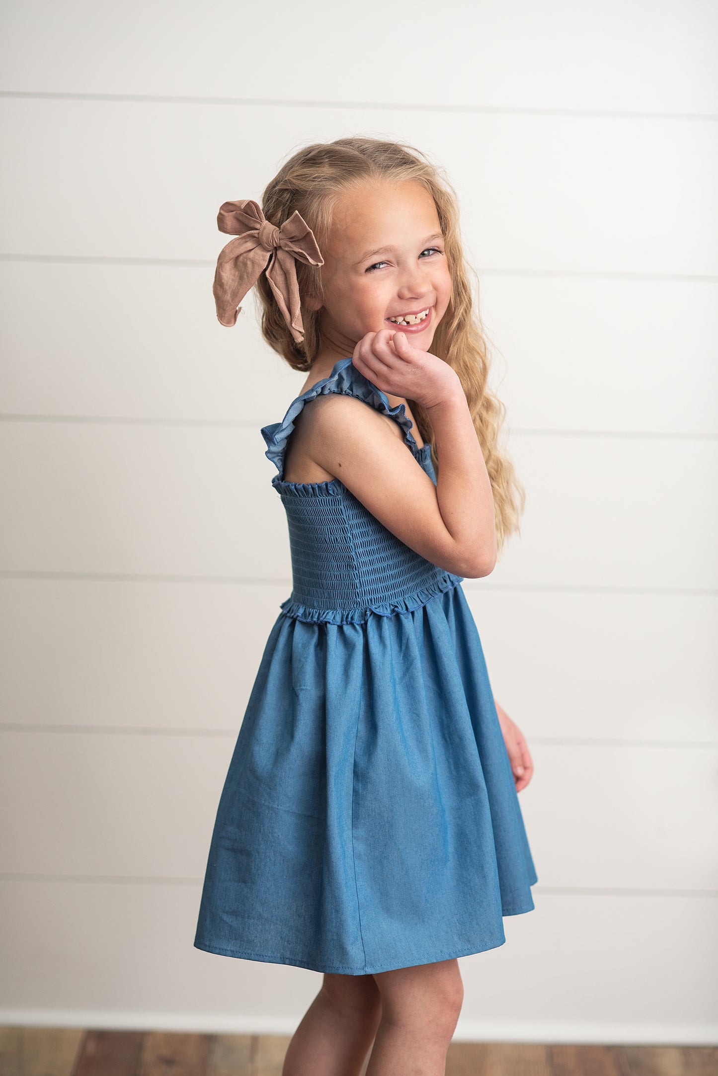 Blue Shirred Dress adorablesweetness Blue Shirred Dress adorablesweetness