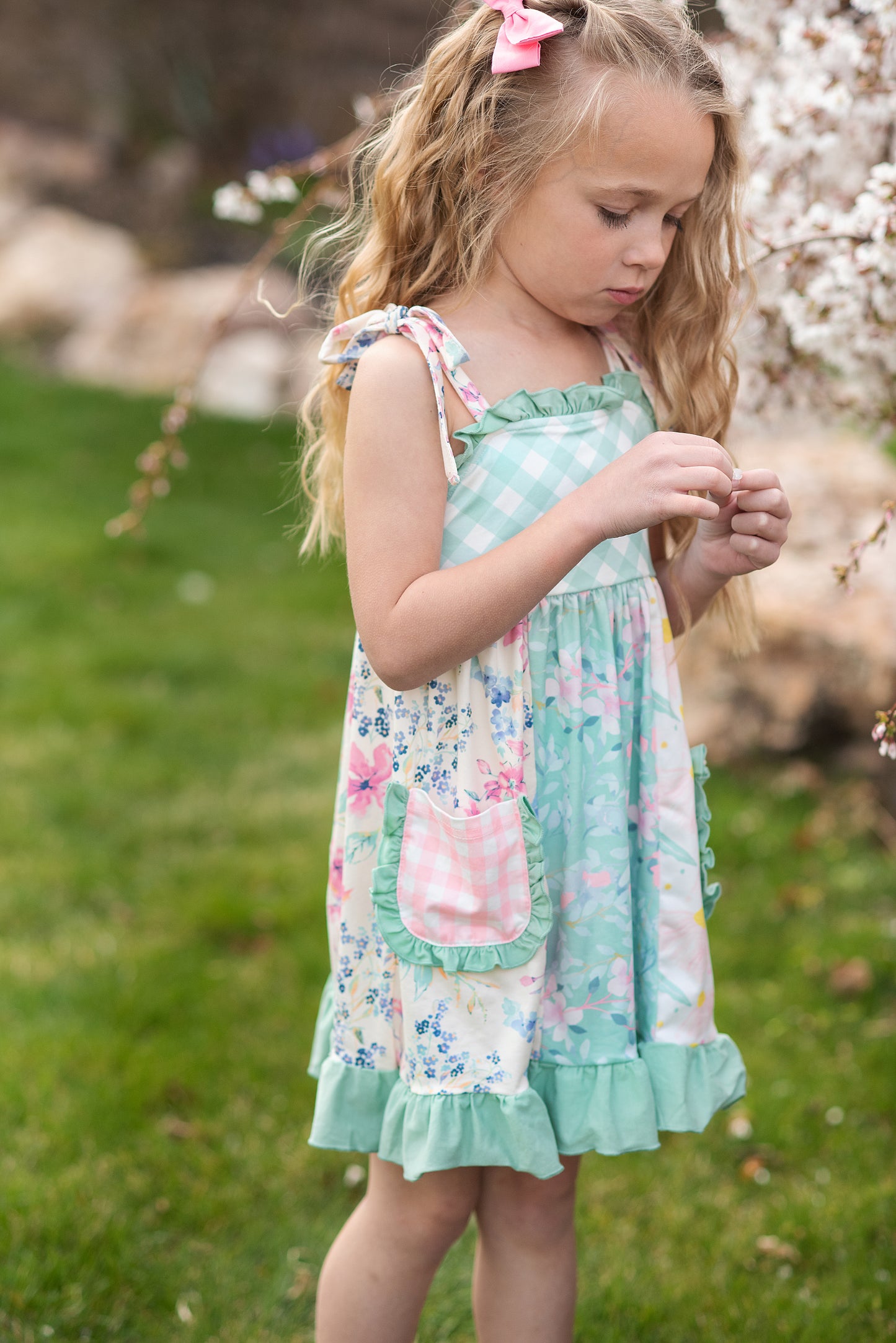 Mint Gingham Pocket Dress