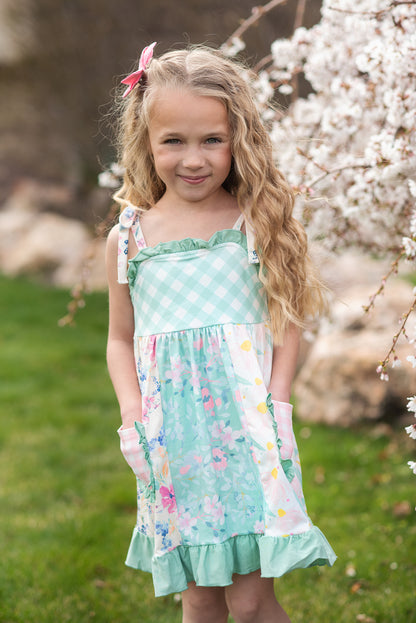 Mint Gingham Pocket Dress