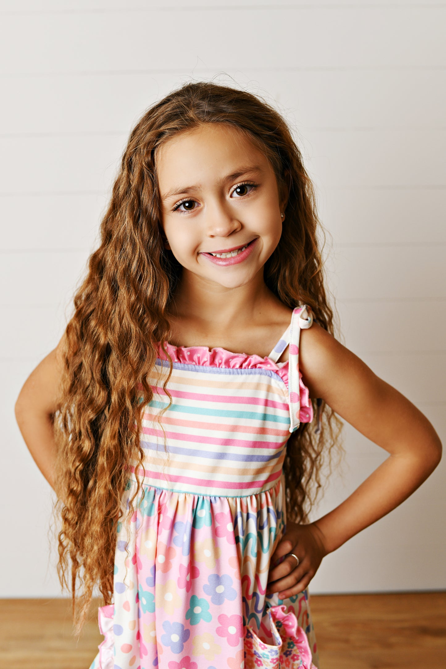 Summer Floral Panel Tie Dress