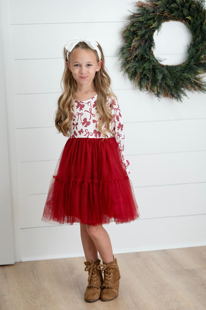 Ella Berry Bow Twirl Dress